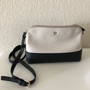 Kate spade cream and black crossbody leather